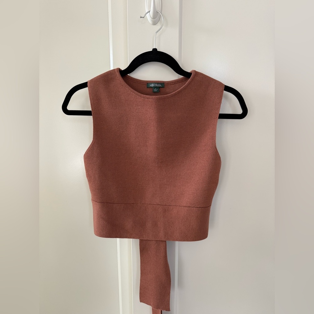 Wild Fable Cropped Back-Tie Shirt (Size S)